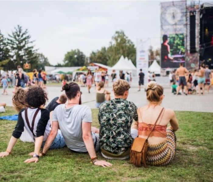 People enjoying taco festival